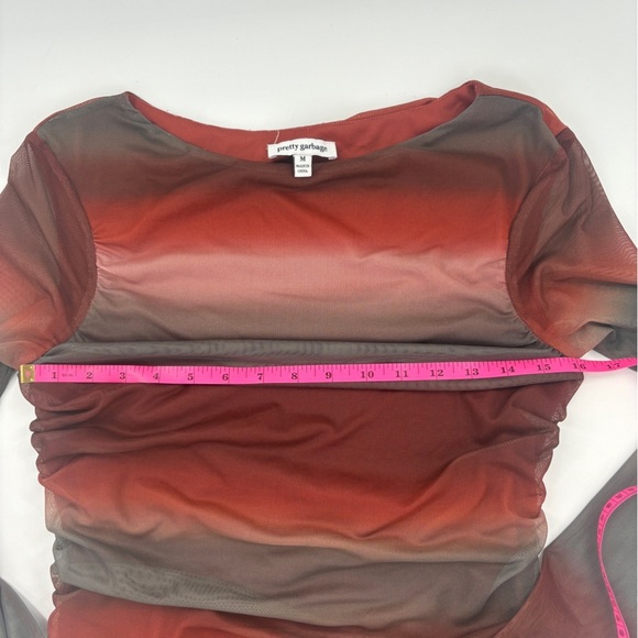 Pretty Garbage Mini Ruched Red Black Dress - Picture 8 of 8